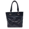 シャネル CHANEL パリビアリッツトートPM A34208 12番台 ブラック シルバー金具 コーティングキャンバス レディース トートバッグ