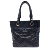 シャネル CHANEL パリビアリッツトートPM A34208 12番台 ブラック シルバー金具 コーティングキャンバス レディース トートバッグ