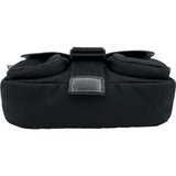 プラダ PRADA ブラッシュドレザー フラップ ショルダーバッグ 1BD295 ブラック レザー/ナイロン レディース ショルダーバッグ