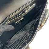 プラダ PRADA ブラッシュドレザー フラップ ショルダーバッグ 1BD295 ブラック レザー/ナイロン レディース ショルダーバッグ