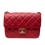 シャネル CHANEL マトラッセミニフラップバッグ AS3737 レッド/ゴールド金具 ラムスキン レディース ショルダーバッグ