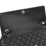 シャネル CHANEL ロゴフラップバッグ ブラック シルバー金具 ナイロン レディース ショルダーバッグ