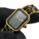 シャネル CHANEL プルミエール M H0001 ブラック メッキ レディース 腕時計