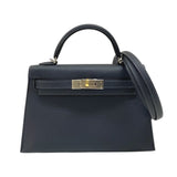 エルメス HERMES ミニケリー2 W刻 グリミスティ シルバー金具×ゴールド金具 エプソン レディース ハンドバッグ ショルダーバッグ