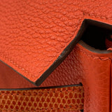 エルメス HERMES ケリー25 タッチ 内縫い Z刻 ローズテキサス シルバー金具 トゴ リザード レディース ハンドバッグ ショルダーバッグ