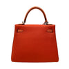 エルメス HERMES ケリー25 タッチ 内縫い Z刻 ローズテキサス シルバー金具 トゴ リザード レディース ハンドバッグ ショルダーバッグ