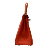 エルメス HERMES ケリー25 タッチ 内縫い Z刻 ローズテキサス シルバー金具 トゴ リザード レディース ハンドバッグ ショルダーバッグ