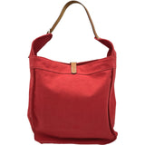 エルメス HERMES マルワリPM ▢L刻印 レッド/ゴールド シルバー金具 トワル/レザー レディース トートバッグ