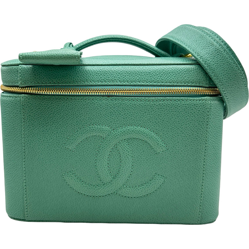 CHANEL バニティーハンドバッグ2日間だけの出品 シャネル CHANEL ココマーク バニティバッグ 5番台 エメラルドグリーン