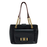 シャネル CHANEL マトラッセ チェーンハンドバッグ ブラック ゴールド金具 カーフ レディース ハンドバッグ