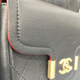 シャネル CHANEL マトラッセ チェーンハンドバッグ ブラック ゴールド金具 カーフ レディース ハンドバッグ