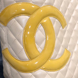シャネル CHANEL カンボンライントートラージ A25169 ベージュ×シルバー金具 ラム レディース トートバッグ