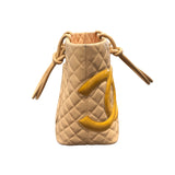 シャネル CHANEL カンボンライントートラージ A25169 ベージュ×シルバー金具 ラム レディース トートバッグ