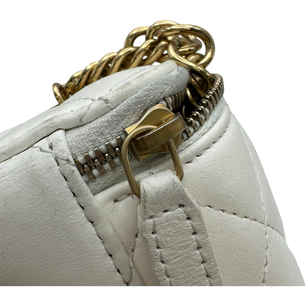 シャネル CHANEL マトラッセチェーバニティバッグ ホワイト ゴールド