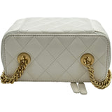 シャネル CHANEL マトラッセチェーバニティバッグ ホワイト ゴールド金具 ラムスキン レディース ショルダーバッグ