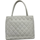 シャネル CHANEL 復刻トート A01804 ホワイト ゴールド金具 キャビアスキン レディース トートバッグ