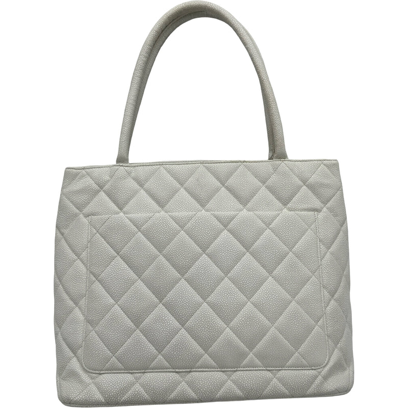 シャネル CHANEL 復刻トート A01804 ホワイト ゴールド金具 キャビア