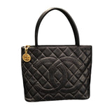 シャネル CHANEL 復刻トート ブラックゴールド金具 キャビアスキン レディース トートバッグ