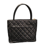 シャネル CHANEL 復刻トート ブラックゴールド金具 キャビアスキン レディース トートバッグ