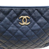 シャネル CHANEL マトラッセホーボーバッグ A66802 ブルーシルバー金具 キャビアスキン レディース ショルダーバッグ