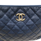 シャネル CHANEL マトラッセホーボーバッグ A66802 ブルーシルバー金具 キャビアスキン レディース ショルダーバッグ