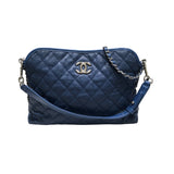 シャネル CHANEL マトラッセホーボーバッグ A66802 ブルーシルバー金具 キャビアスキン レディース ショルダーバッグ