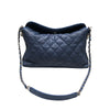 シャネル CHANEL マトラッセホーボーバッグ A66802 ブルーシルバー金具 キャビアスキン レディース ショルダーバッグ