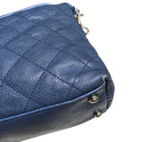シャネル CHANEL マトラッセホーボーバッグ A66802 ブルーシルバー金具 キャビアスキン レディース ショルダーバッグ
