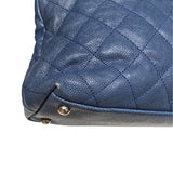 シャネル CHANEL マトラッセホーボーバッグ A66802 ブルーシルバー金具 キャビアスキン レディース ショルダーバッグ