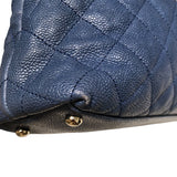 シャネル CHANEL マトラッセホーボーバッグ A66802 ブルーシルバー金具 キャビアスキン レディース ショルダーバッグ