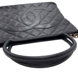 シャネル CHANEL 復刻トート A01804 ブラック シルバー金具 牛革 キャビア レディース トートバッグ