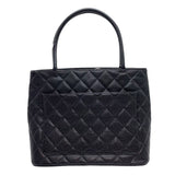 シャネル CHANEL 復刻トート A01804 ブラック シルバー金具 牛革 キャビア レディース トートバッグ