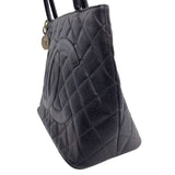 シャネル CHANEL 復刻トート A01804 ブラック シルバー金具 牛革 キャビア レディース トートバッグ