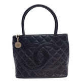 シャネル CHANEL 復刻トート A01804 ブラック シルバー金具 牛革 キャビア レディース トートバッグ