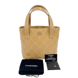 シャネル CHANEL ワイルドステッチハンドバッグ A18126 ベージュ　ゴールド金具 レザー レディース ハンドバッグ