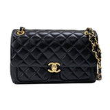 シャネル CHANEL マトラッセ スモールフラップバッグ AS4459 ブラック ゴールド金具 ラムスキン レディース ショルダーバッグ