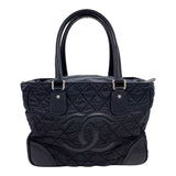 シャネル CHANEL パリニューヨークライン トートバッグ A33100 ブラック シルバー金具 ナイロン/レザー レディース トートバッグ