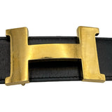 エルメス HERMES コンスタンスベルト 85cm T刻印 ブラック/ショコラ ブックスカーフ/スイフト メンズ ベルト