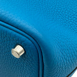 エルメス HERMES ピコタンロックPM Y刻印 ブルーザンジバル シルバー金具 トリヨンクレマンス レディース ハンドバッグ