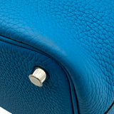 エルメス HERMES ピコタンロックPM Y刻印 ブルーザンジバル シルバー金具 トリヨンクレマンス レディース ハンドバッグ