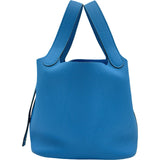 エルメス HERMES ピコタンロックPM Y刻印 ブルーザンジバル シルバー金具 トリヨンクレマンス レディース ハンドバッグ