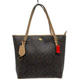 コーチ COACH シグネチャー トートバッグ F28365 ブラウン PVC レディース ショルダーバッグ