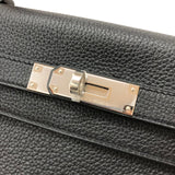 エルメス HERMES ケリー28 内縫い K刻 ブラック シルバー金具 トゴ レディース ショルダーバッグ