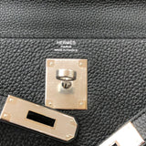 エルメス HERMES ケリー28 内縫い K刻 ブラック シルバー金具 トゴ レディース ショルダーバッグ