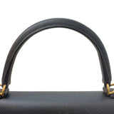 エルメス HERMES ケリー28　外縫い W刻印 ブラック・ゴールド金具 エプソン レディース ハンドバッグ