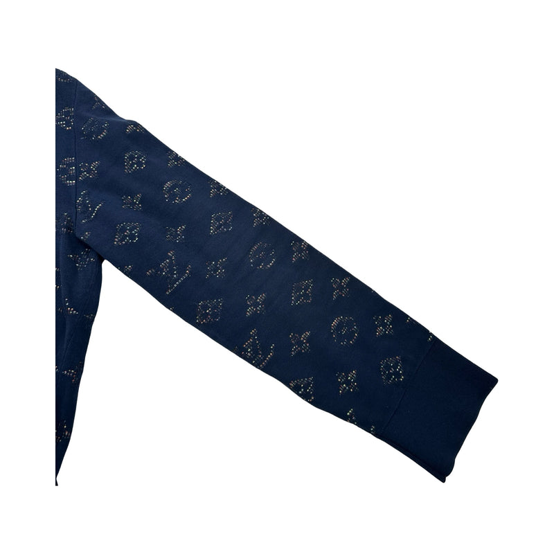 ルイ・ヴィトン LOUIS VUITTON ドロップニードルモノグラムニットセーター HIN44W ネイビー コットン メンズ セーター ルイ・ヴィトン LOUIS VUITTON ドロップニードルモノグラムニット