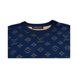 ルイ・ヴィトン LOUIS VUITTON ドロップニードルモノグラムニットセーター HIN44W ネイビー コットン メンズ セーター