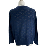 ルイ・ヴィトン LOUIS VUITTON ドロップニードルモノグラムニットセーター HIN44W ネイビー コットン メンズ セーター