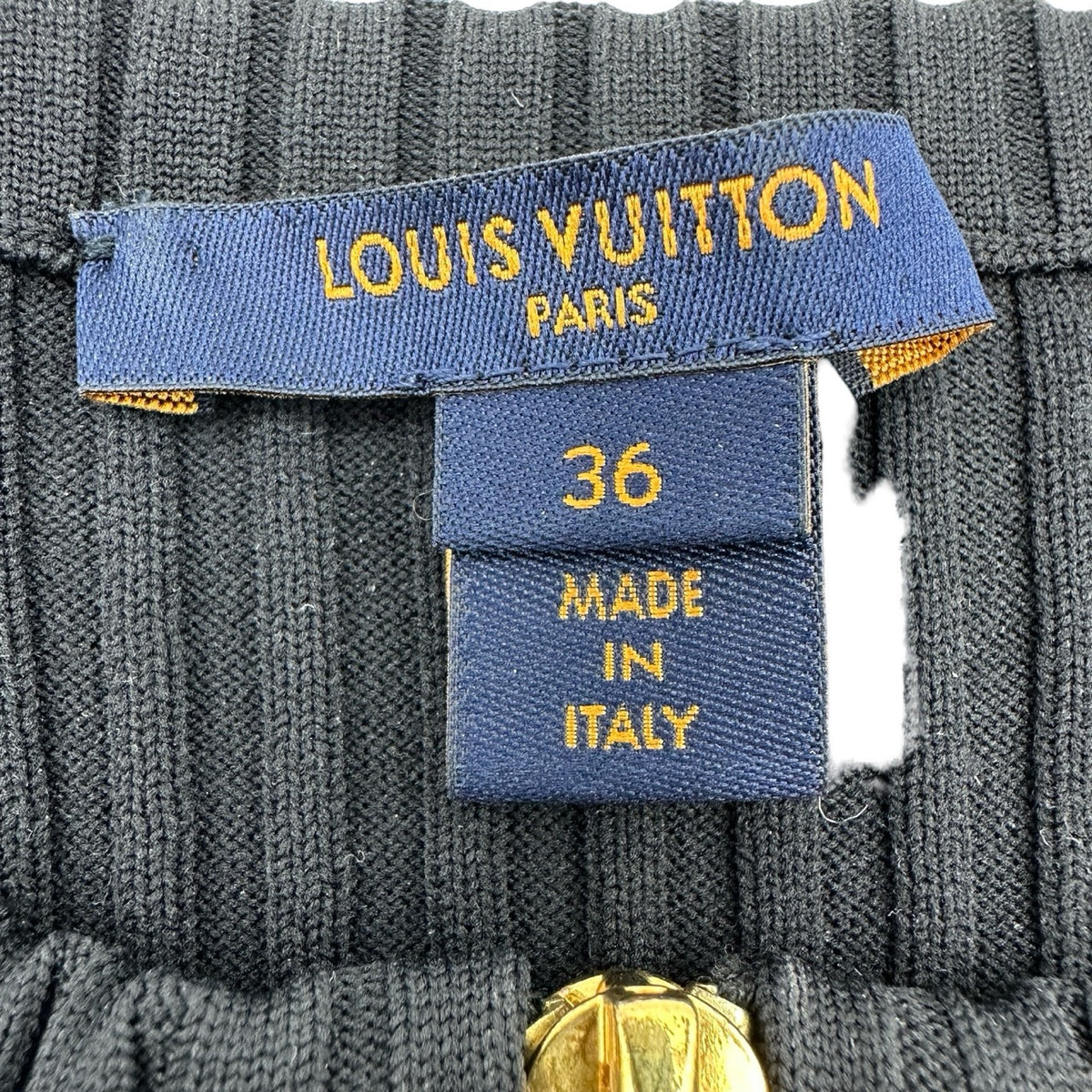 ルイ・ヴィトン LOUIS VUITTON ツィード切替ジップアップワンピース