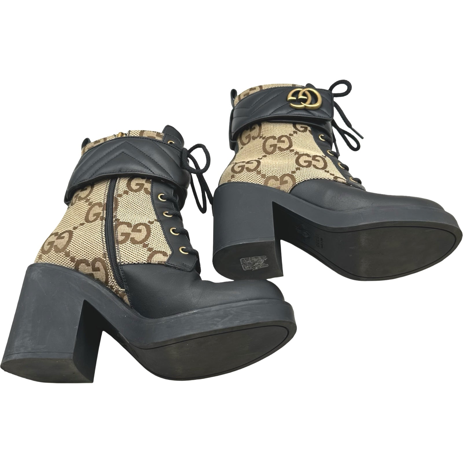 グッチ GUCCI GGマーモントキャンバスショートブーツ 719849 ブラック